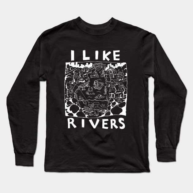 By The River- Illustrated Lyrics - Aesop Rock - Inverted Long Sleeve T-Shirt by bangart